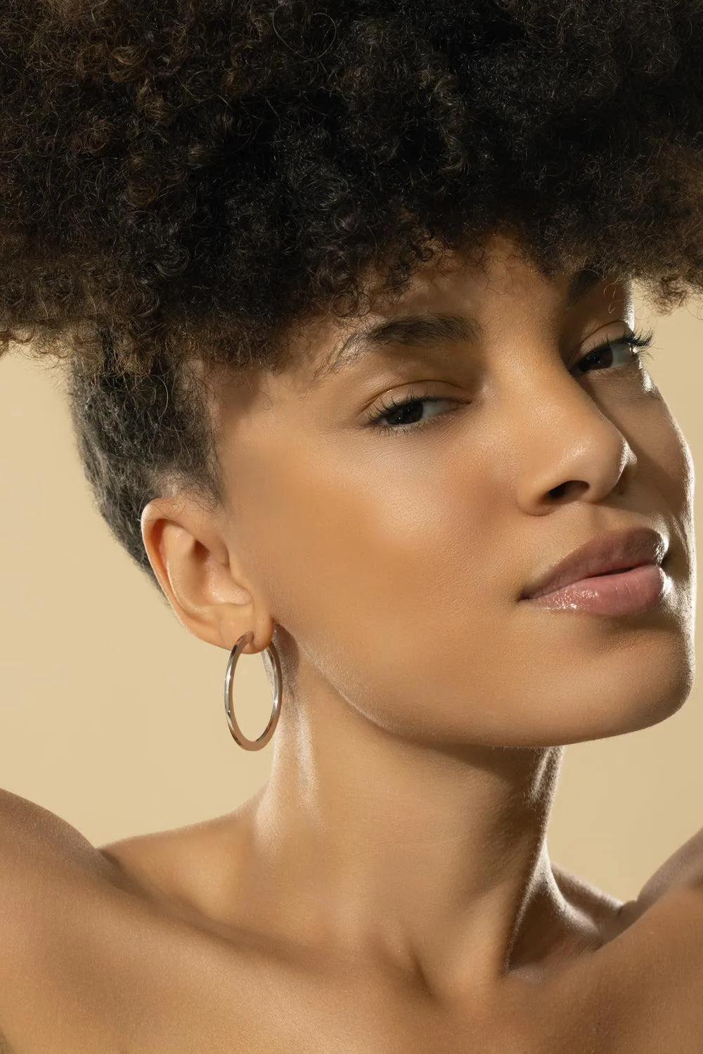 Large Plain Hoop Earrings