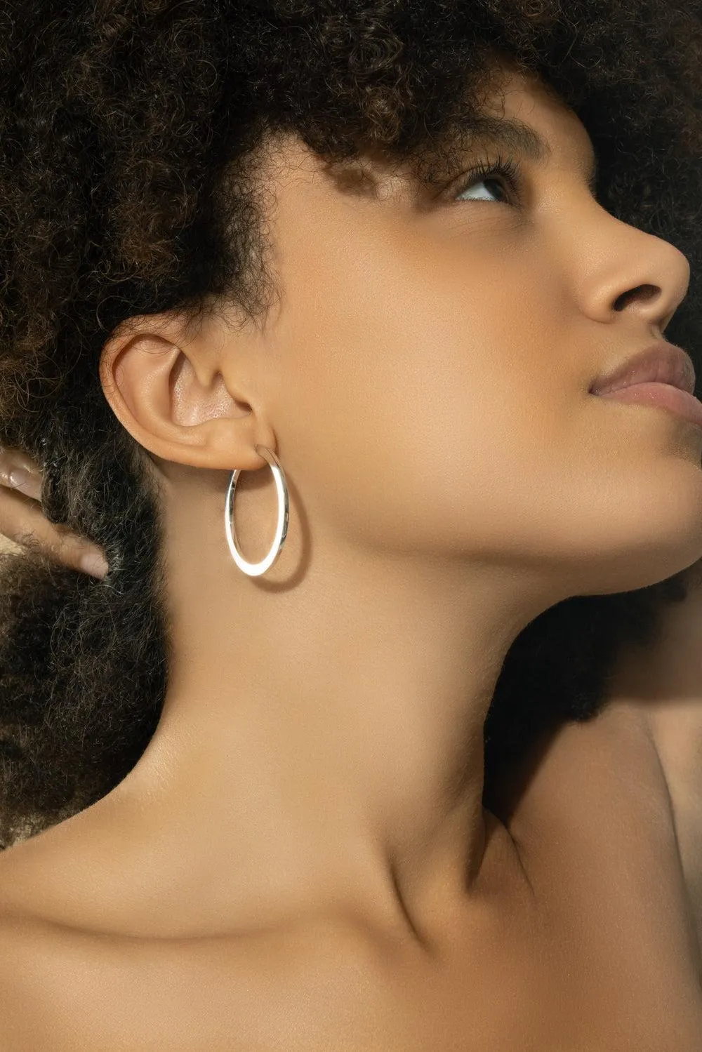 Large Plain Hoop Earrings
