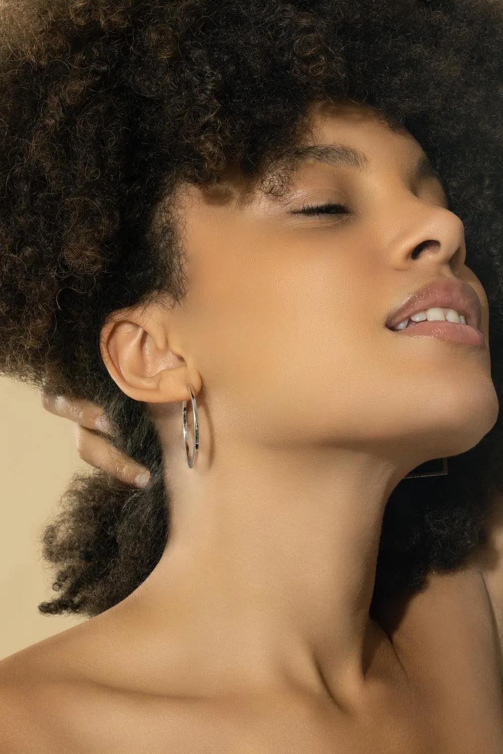 Large Plain Hoop Earrings