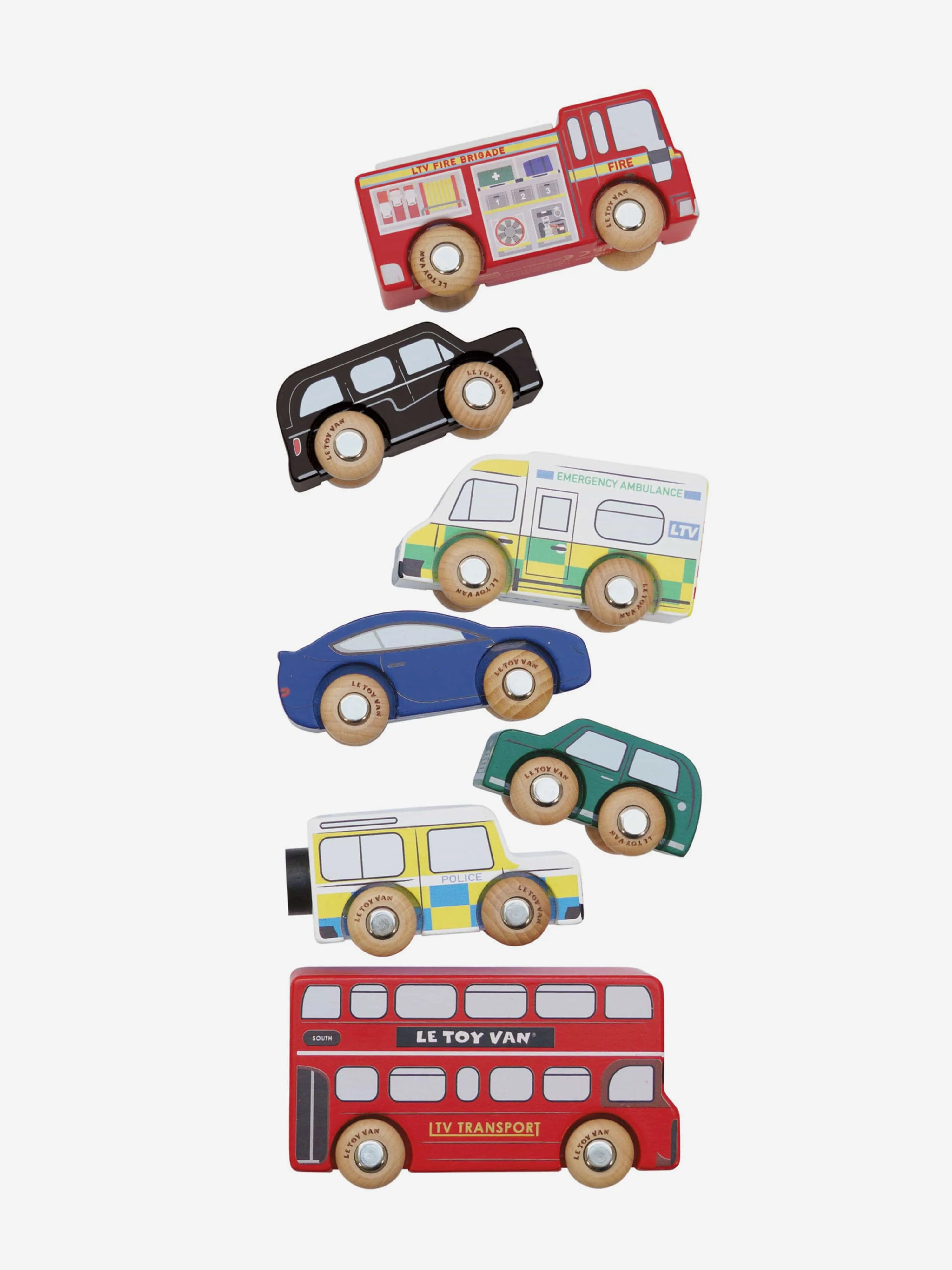 Le Toy Van London Toy Car Set-7 Piece (10 x 3 x 5cm)