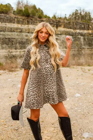 Leopard Denim Dress