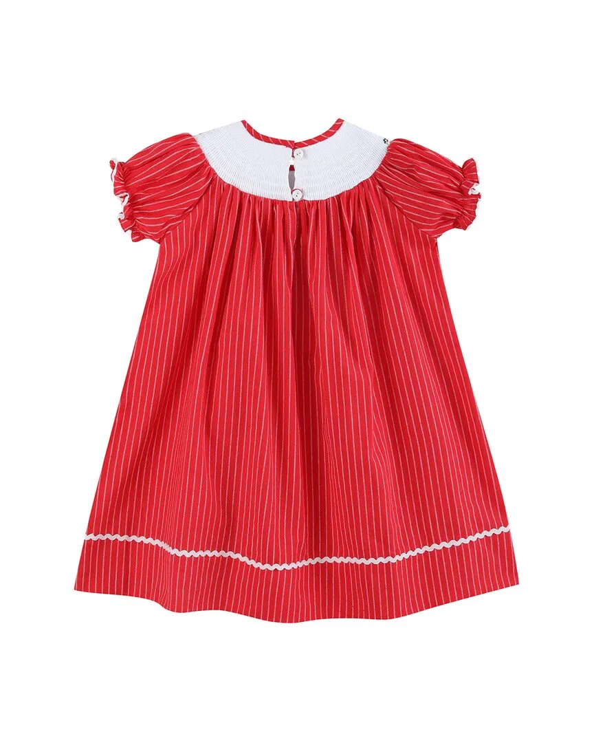 Lil Cactus Christmas Tree Smocked Bishop Dress
