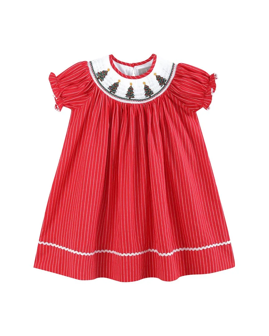Lil Cactus Christmas Tree Smocked Bishop Dress