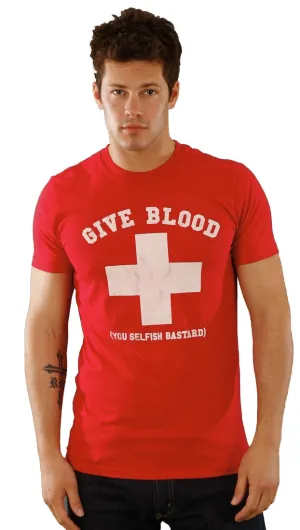 Local Celebrity Give Blood Tee in Red