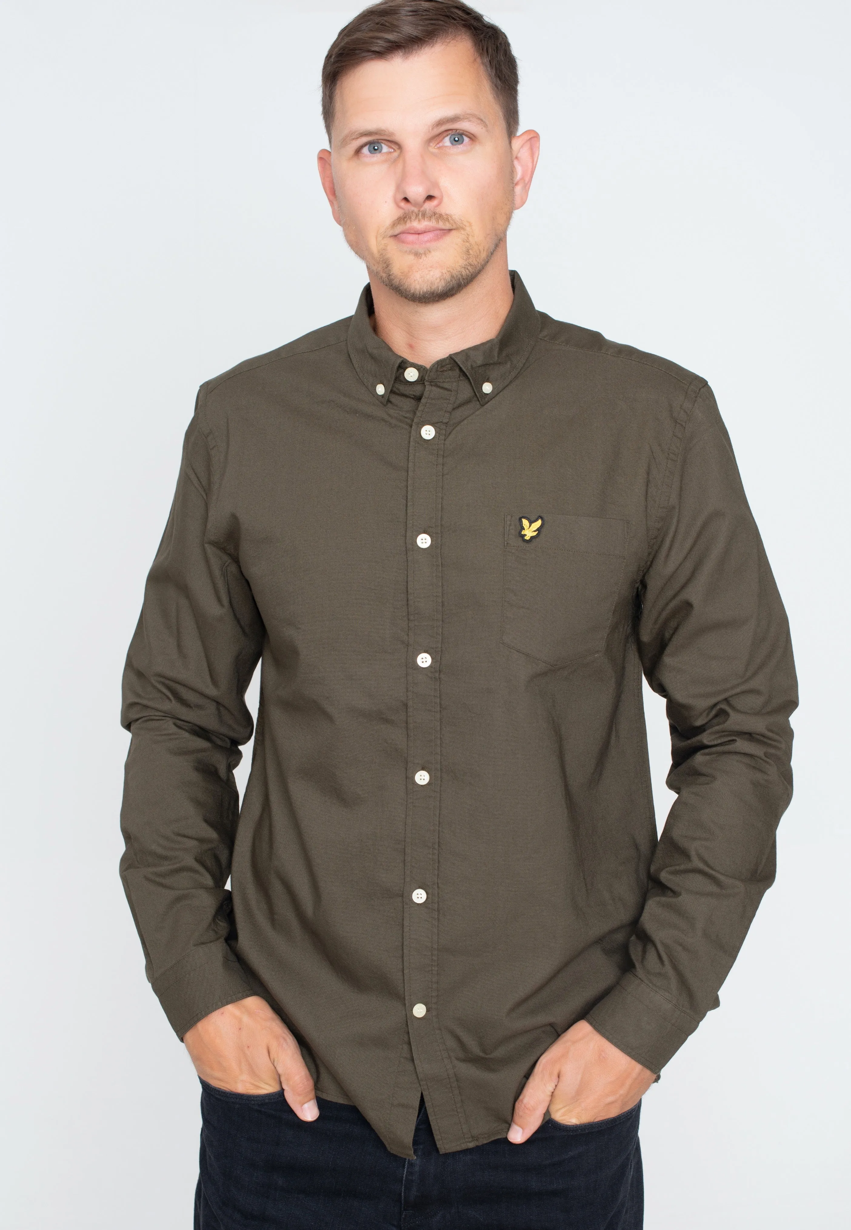 Lyle & Scott - Regular Fit Light Weight Oxford Olive - Shirt
