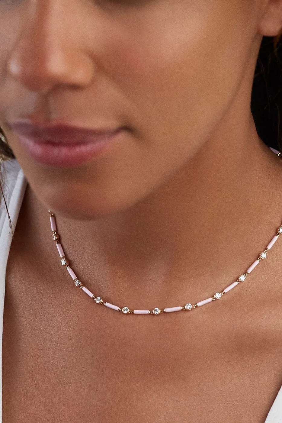 Marissa Pink Zea Linked Necklace