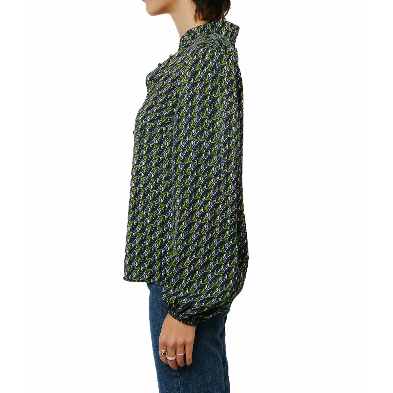 Mavie Button Down Long Sleeve Blouse
