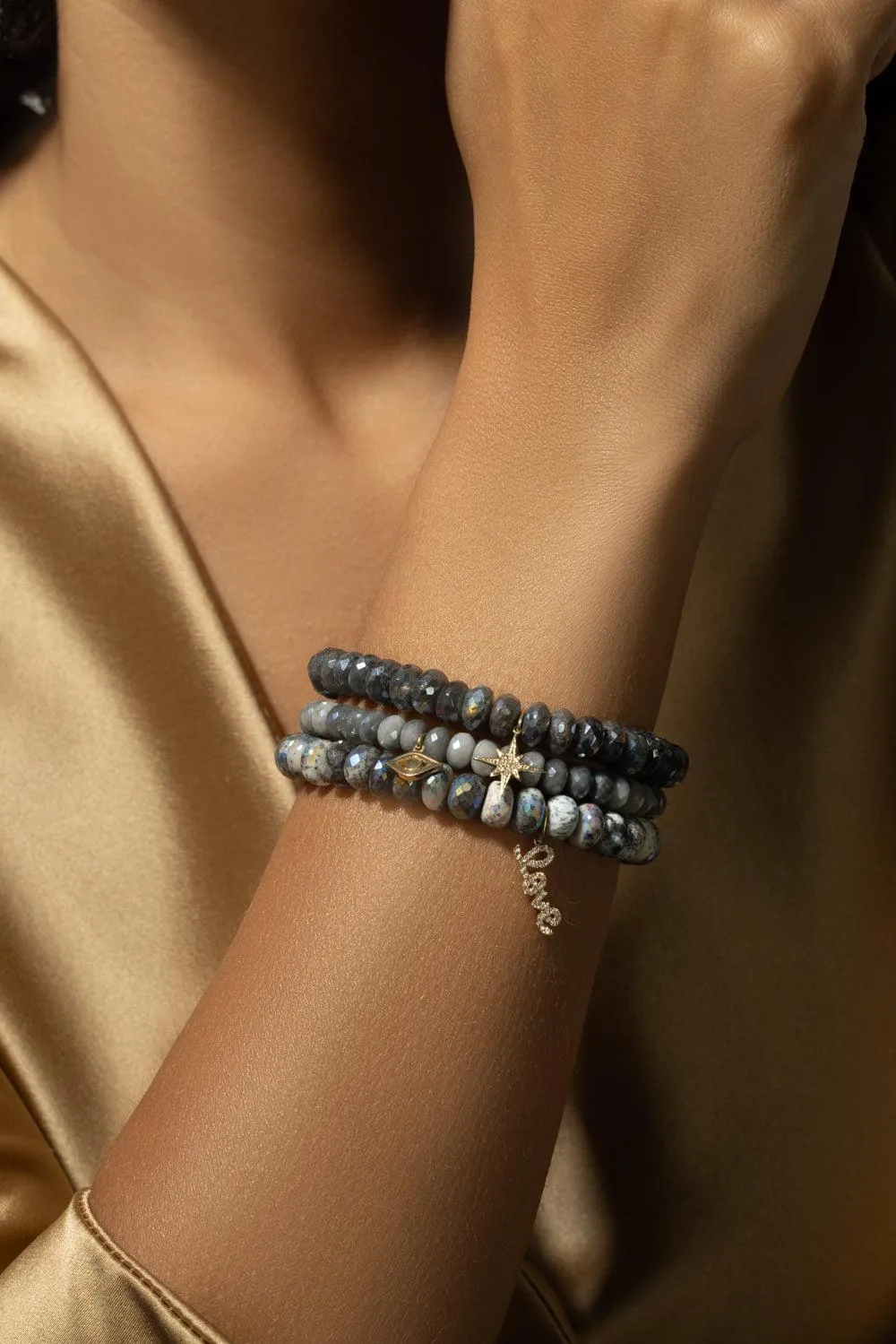 Medium Evil Eye Silverite Charm Bracelet