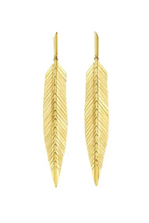 Medium Feather Drop Earrings