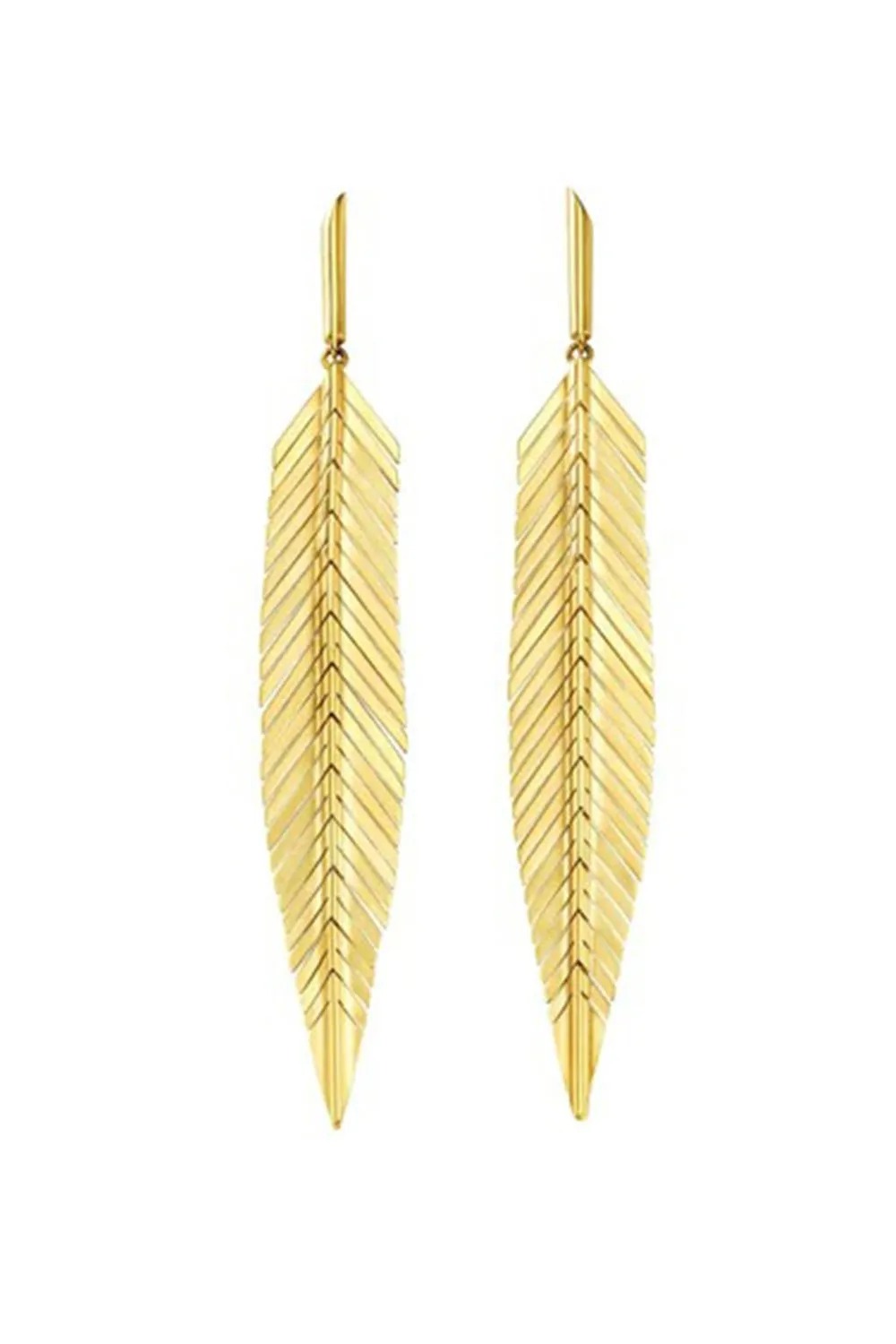 Medium Feather Drop Earrings