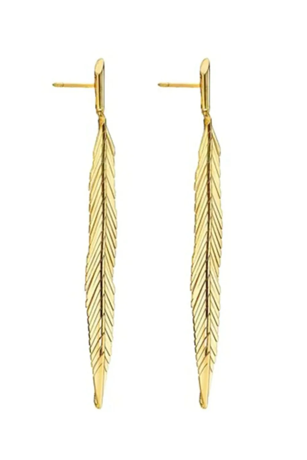 Medium Feather Drop Earrings