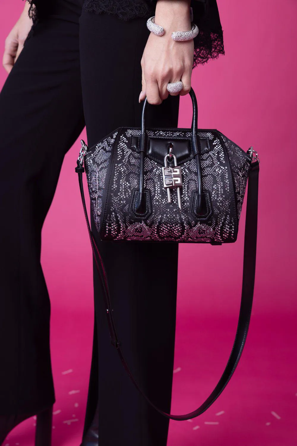 Mini Antigona Lock Bag - Black