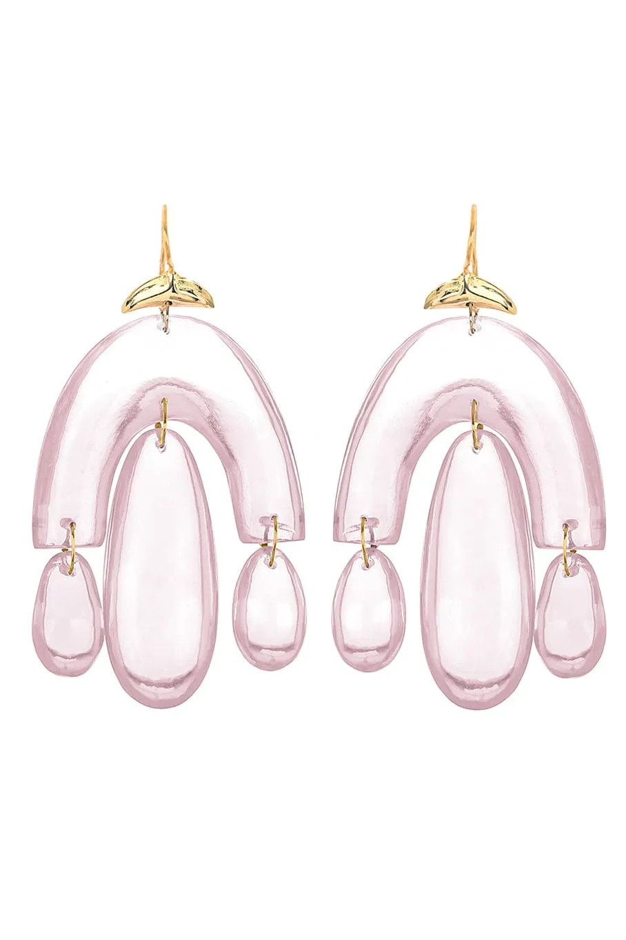 Mini Rose Quartz Chandelier Earrings