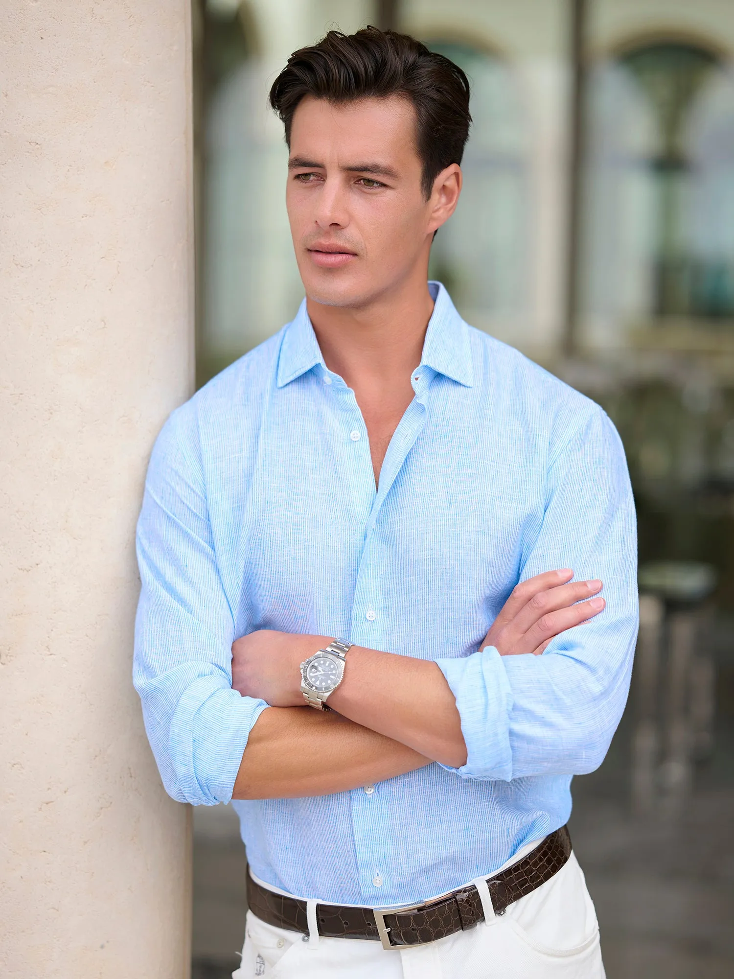 Mini Stripe Linen Shirt