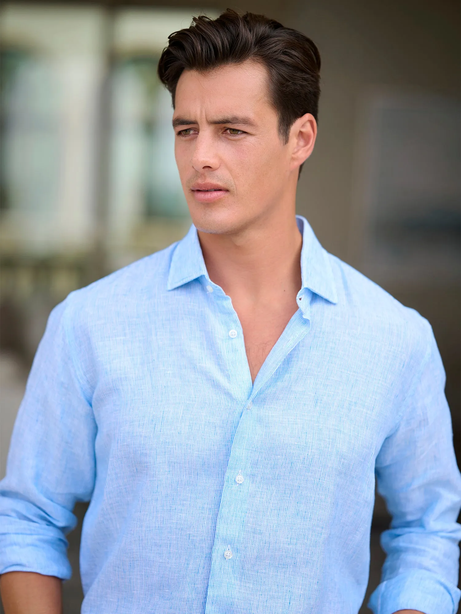 Mini Stripe Linen Shirt