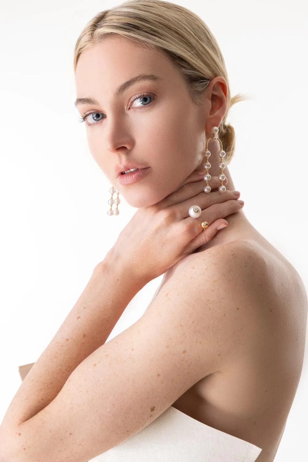 Nemara Grand Pearl Drop Earrings