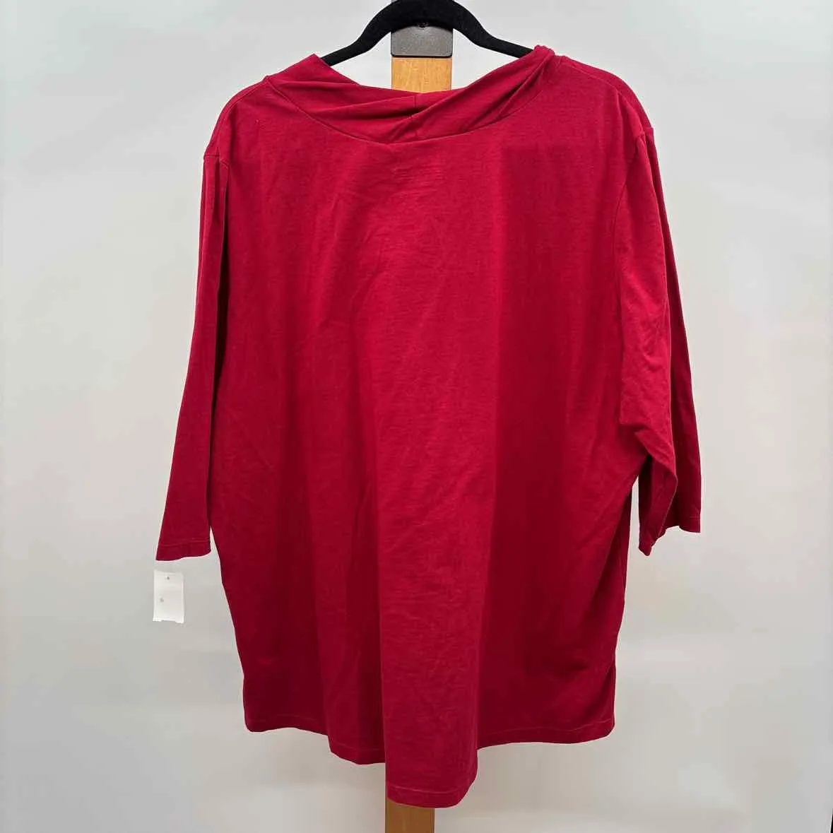 Neon Buddha Women's Size 3X Red Solid Long Sleeve Shirt