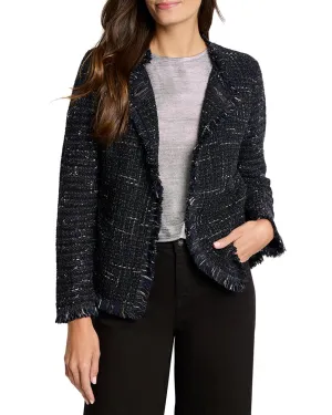NIC ZOE Petite Nightfall Fringe Mix Knit Jacket