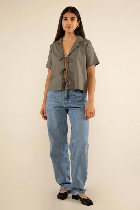 Nico Linen Tie Blouse