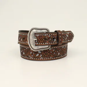 Nocona Men's Brown & Blue Inlay Belt