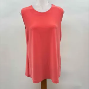 Norma Kamali Women's Size L Pink Solid Sleeveless Shirt