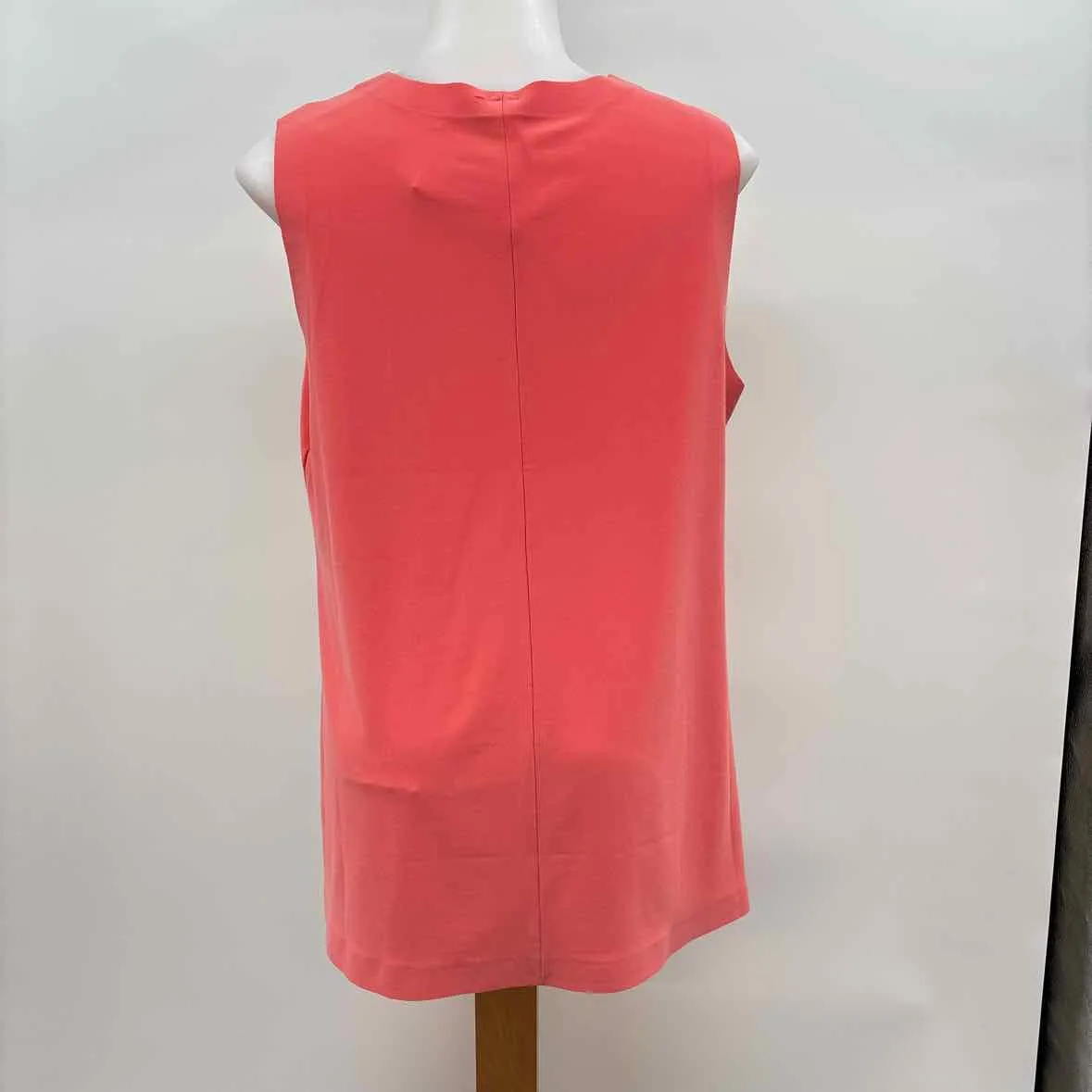 Norma Kamali Women's Size L Pink Solid Sleeveless Shirt