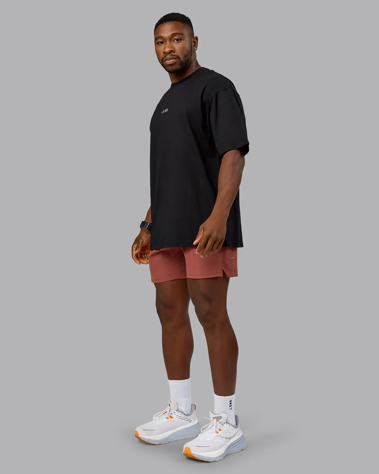 On Repeat FLXCotton Oversized Tee - Black-Mahogany