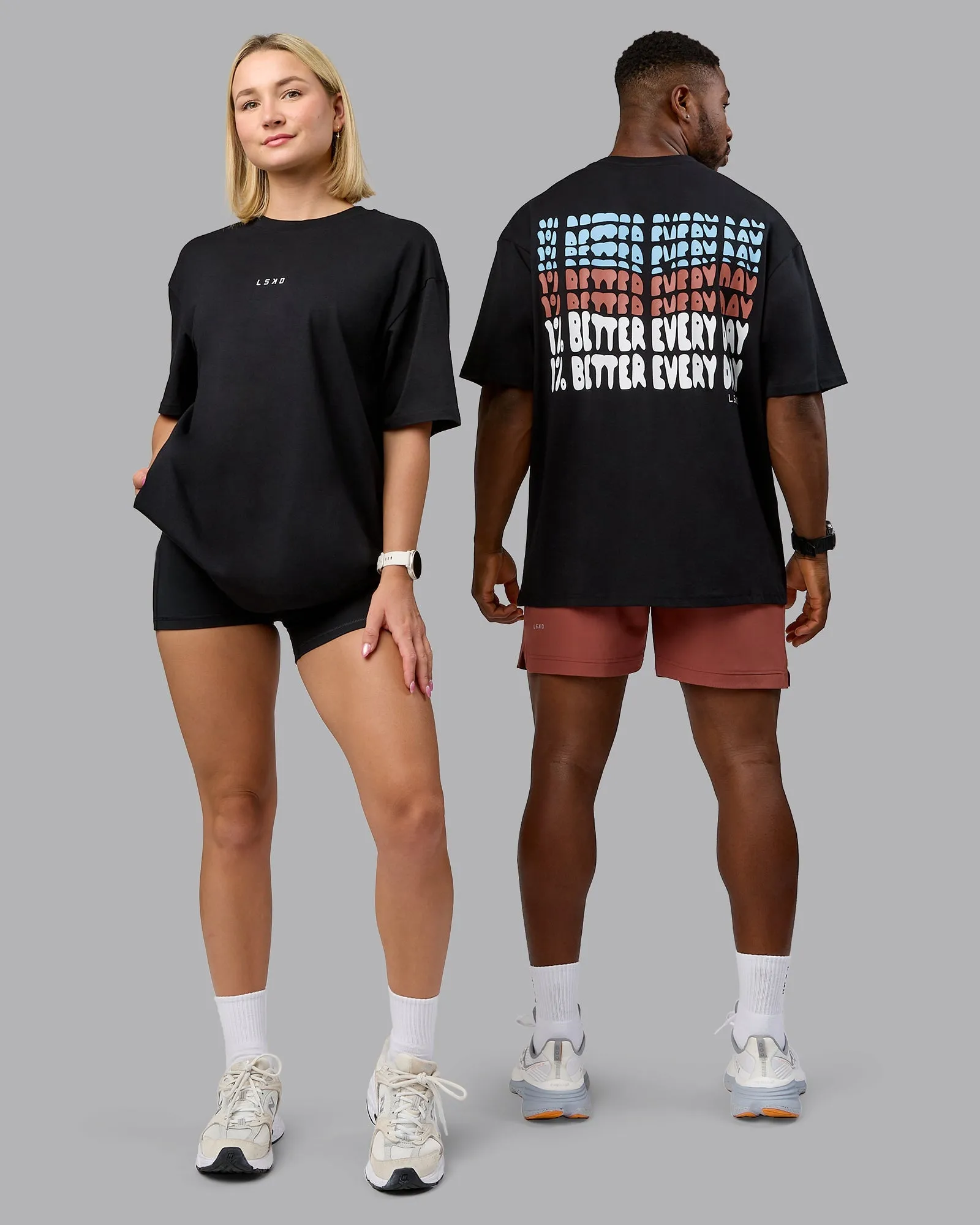 On Repeat FLXCotton Oversized Tee - Black-Mahogany