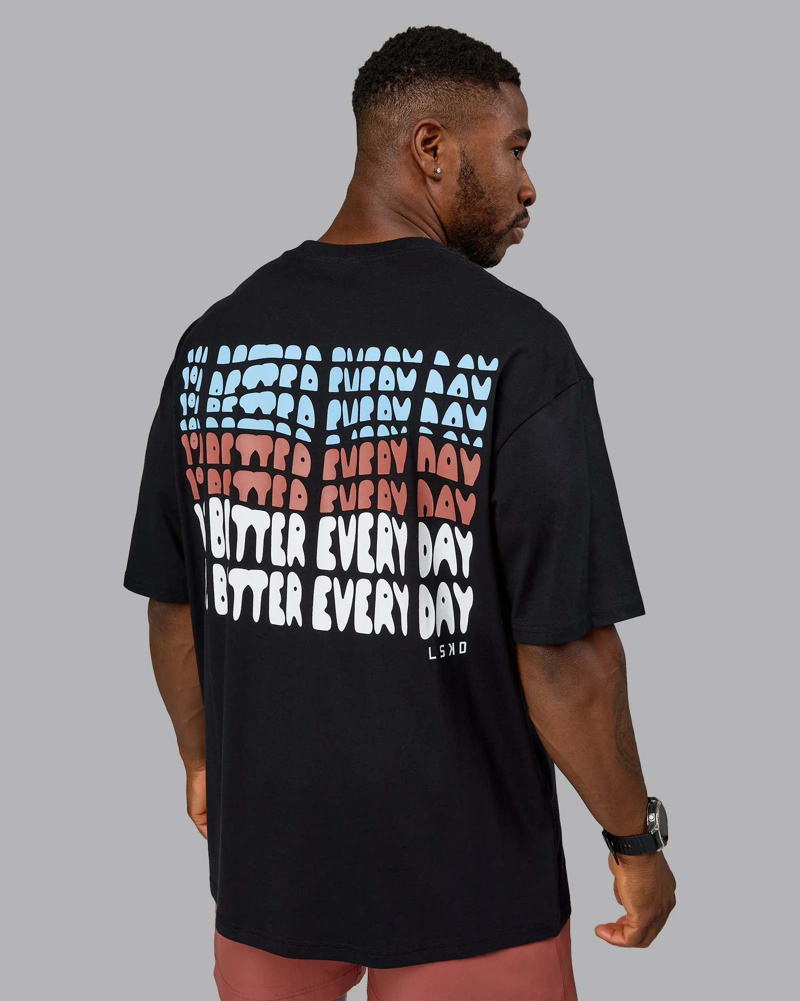 On Repeat FLXCotton Oversized Tee - Black-Mahogany