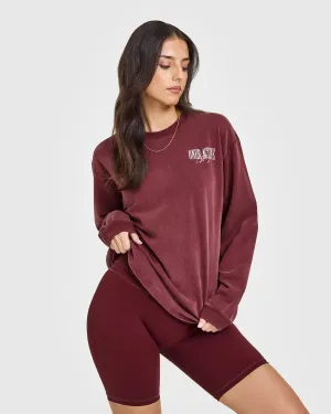 Oner Graphic Washed Long Sleeve Top | Rosewood