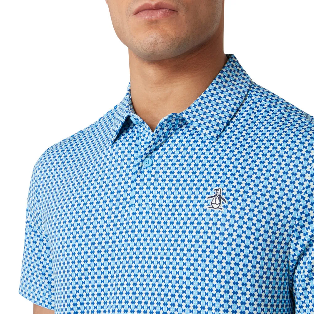 Original Penguin Petes Bowtie Print Polo Shirt - Blue Grotto