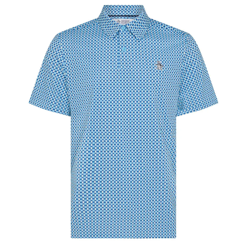 Original Penguin Petes Bowtie Print Polo Shirt - Blue Grotto