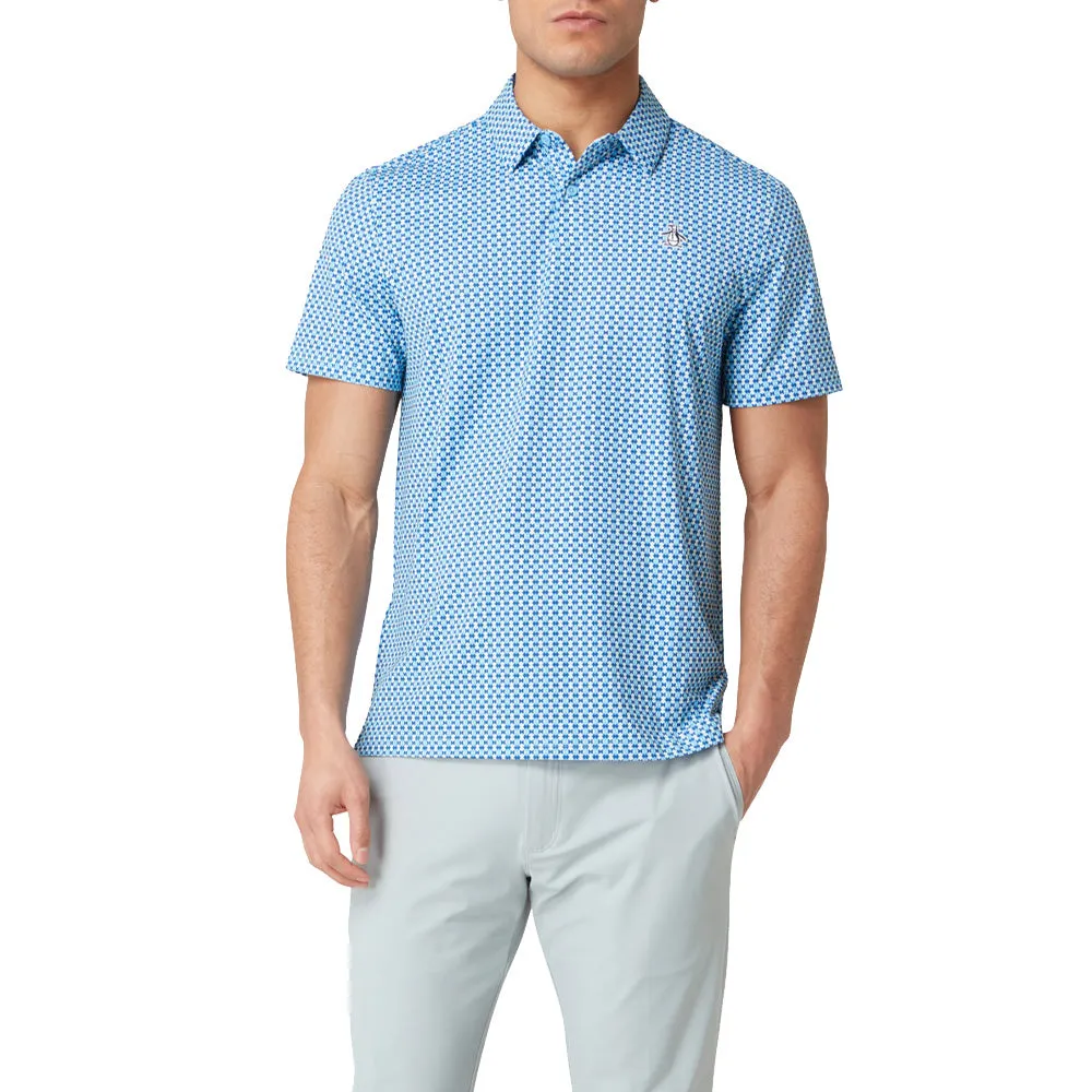 Original Penguin Petes Bowtie Print Polo Shirt - Blue Grotto