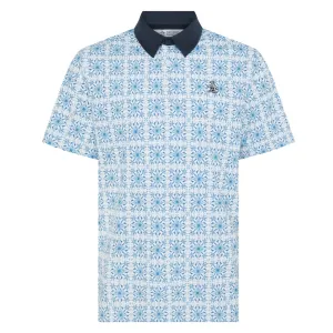 Original Penguin Petes Cocktail Windowpane Polo Shirt - Bright White