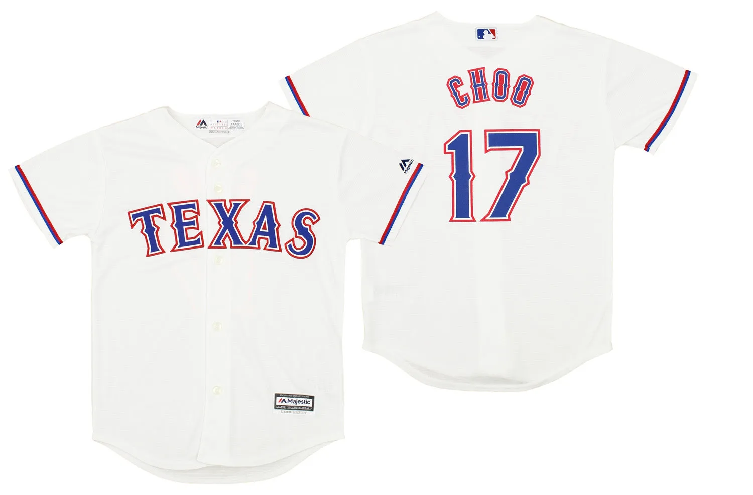 Outerstuff MLB Youth Texas Rangers Shin-Soo Choo #17 Cool Base Home Jersey, White