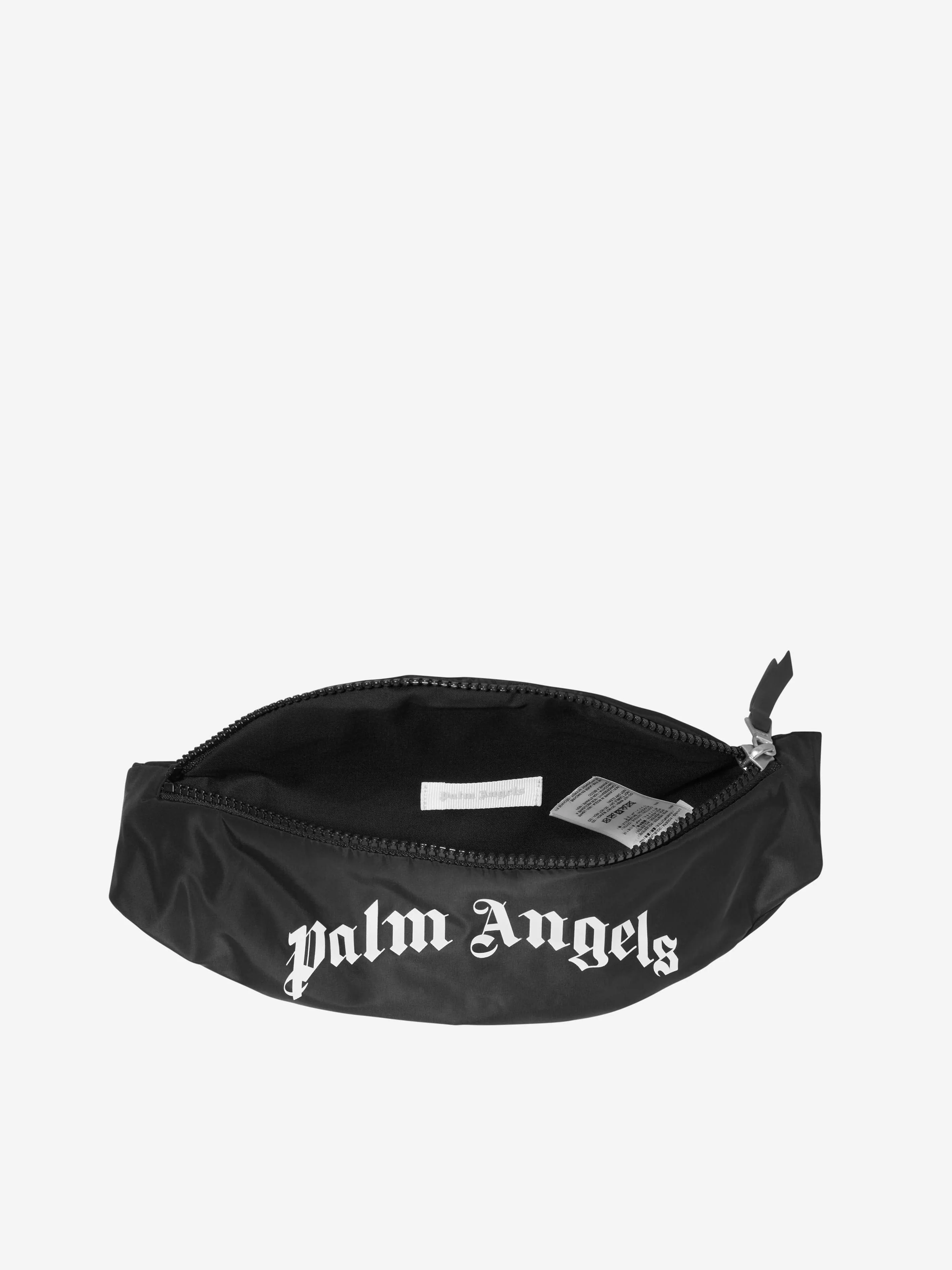 Palm Angels Boys Curved Logo Belt Bag in Black (23cm)