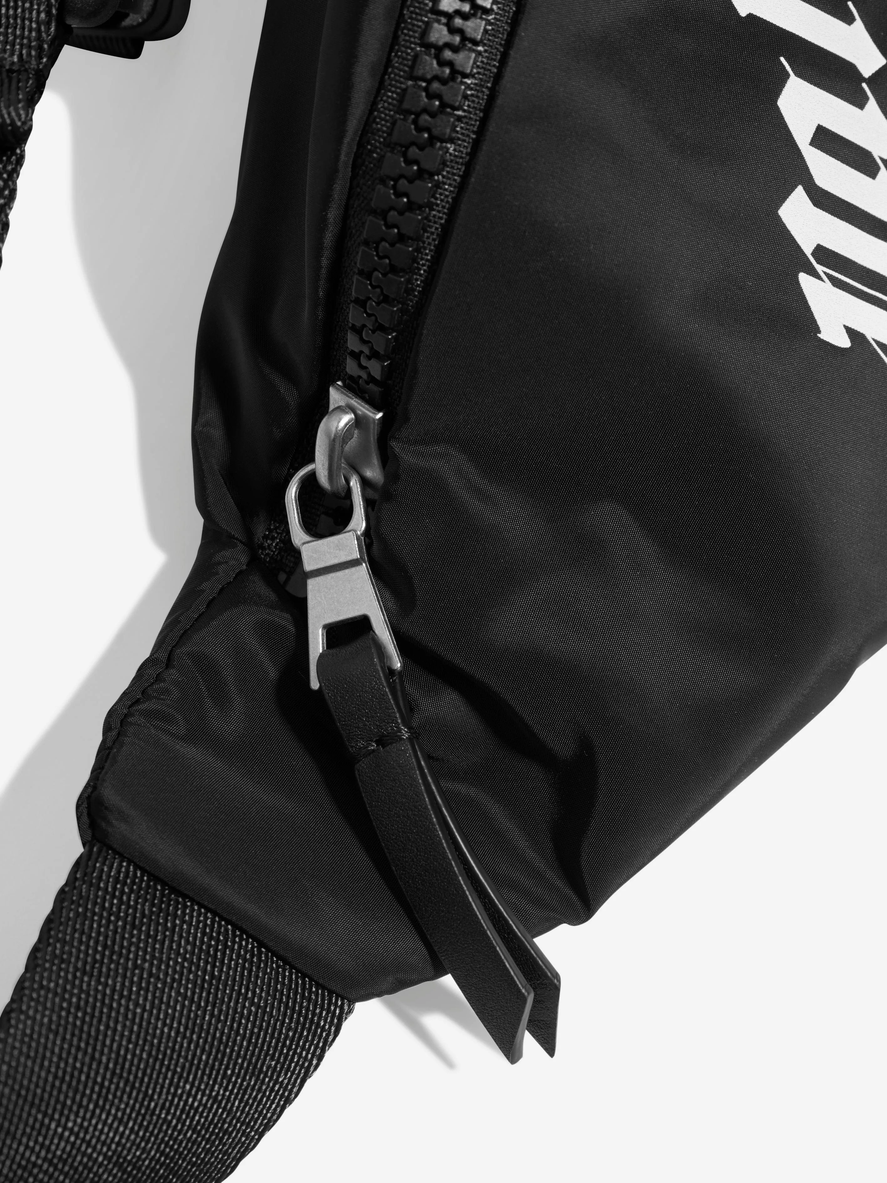 Palm Angels Boys Curved Logo Belt Bag in Black (23cm)
