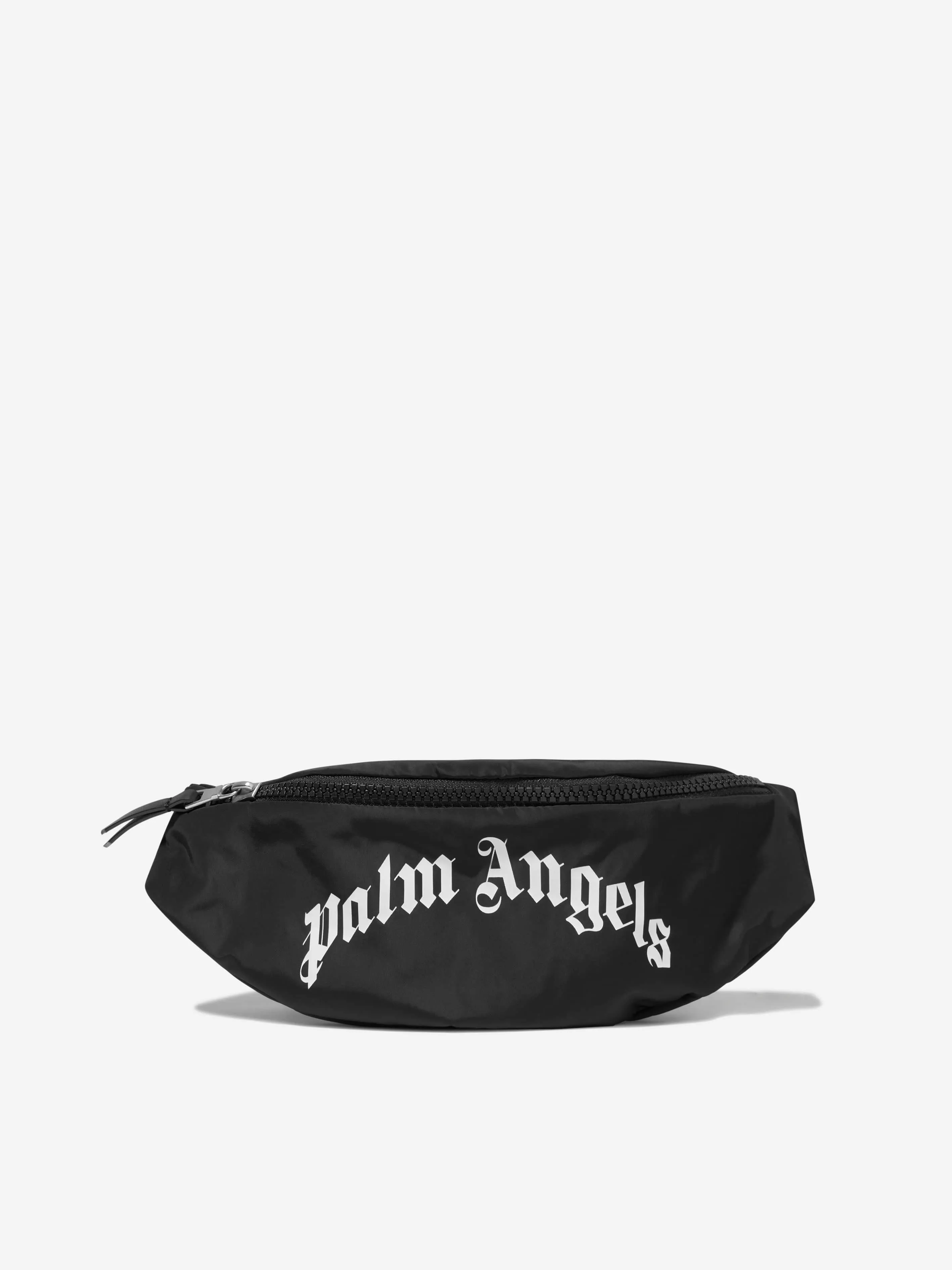 Palm Angels Boys Curved Logo Belt Bag in Black (23cm)