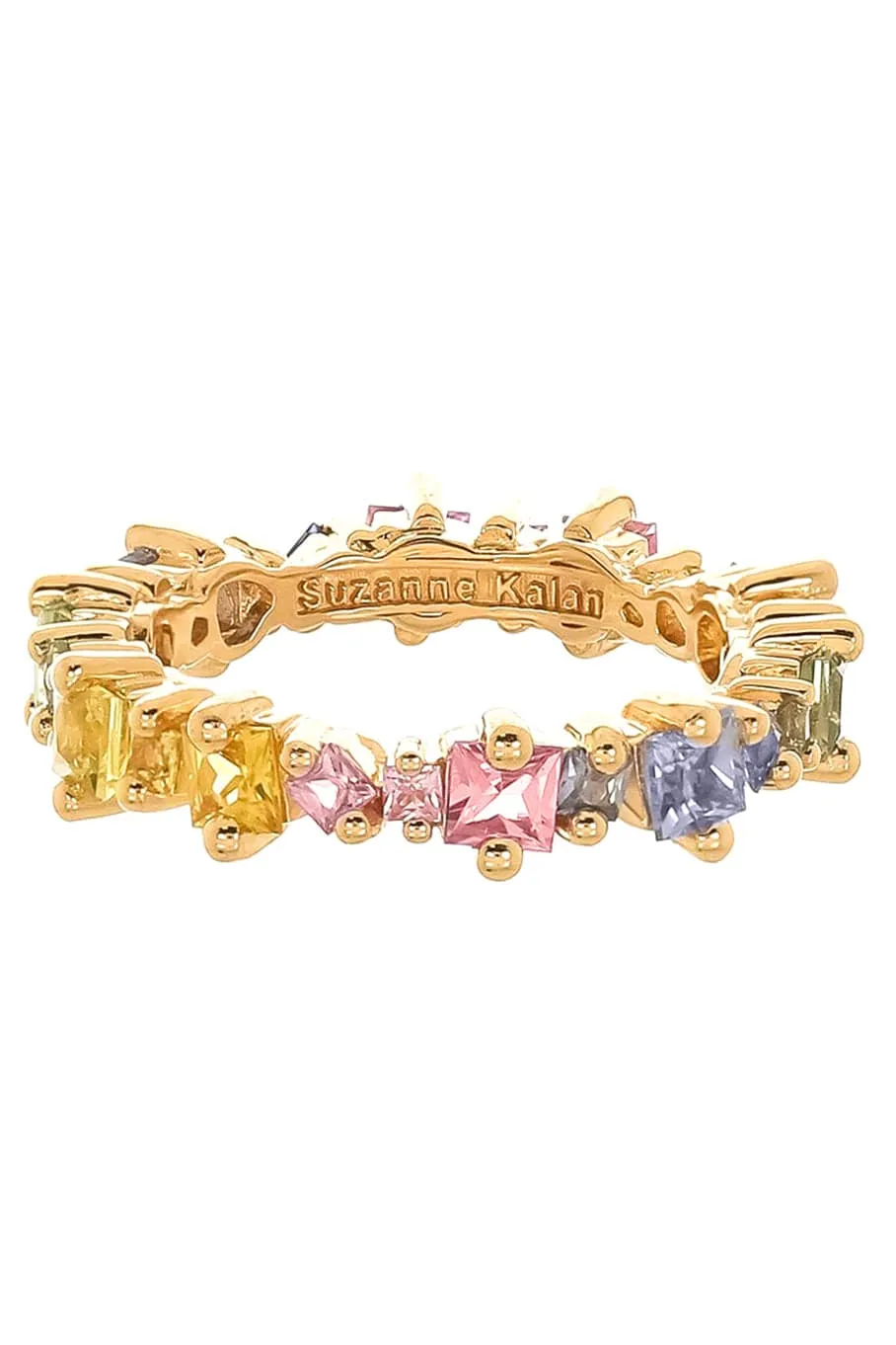 Pastel Sapphire Princess Cut Eternity Band