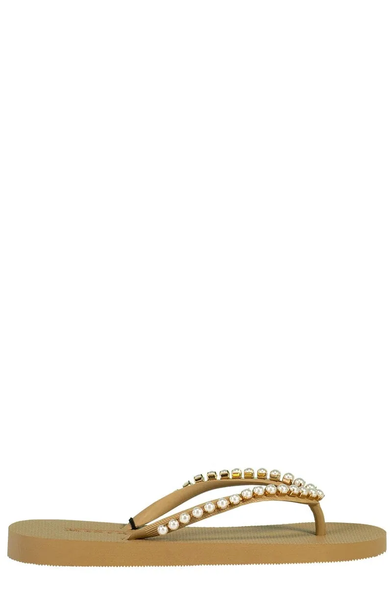 Pearl Flip Flop - Nude