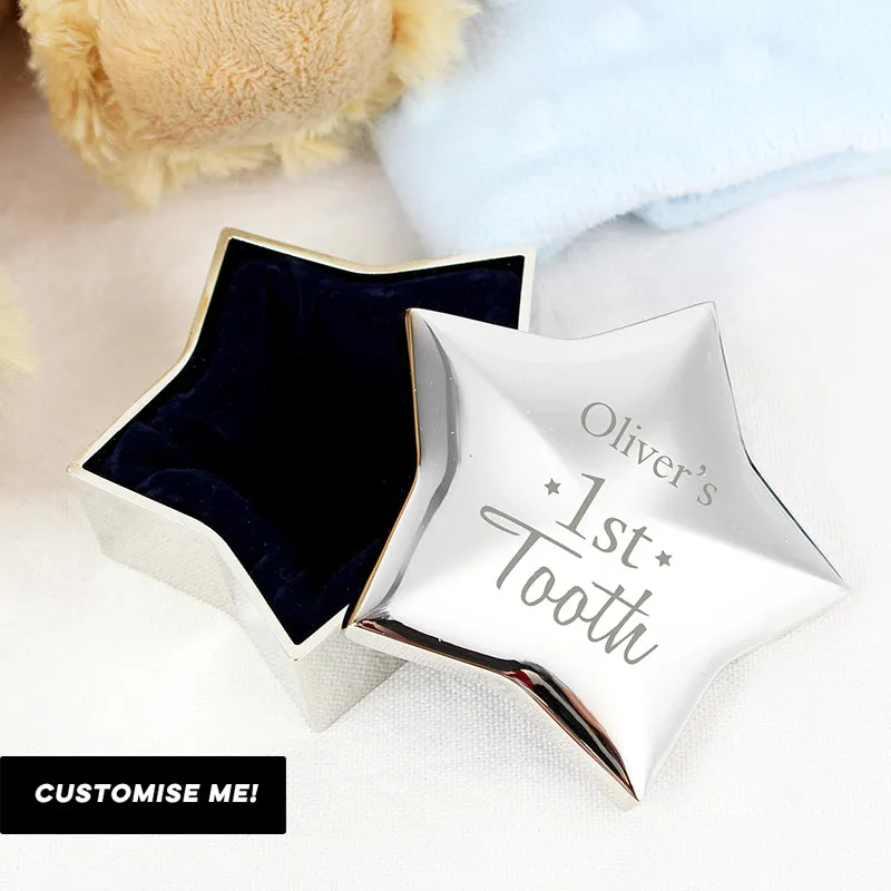 Personalised 1st Tooth Star Trinket Box (MRK-iD)