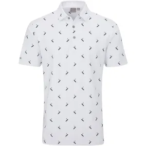 Ping Gold Putter Printed Polo Shirt - White/Navy Multi