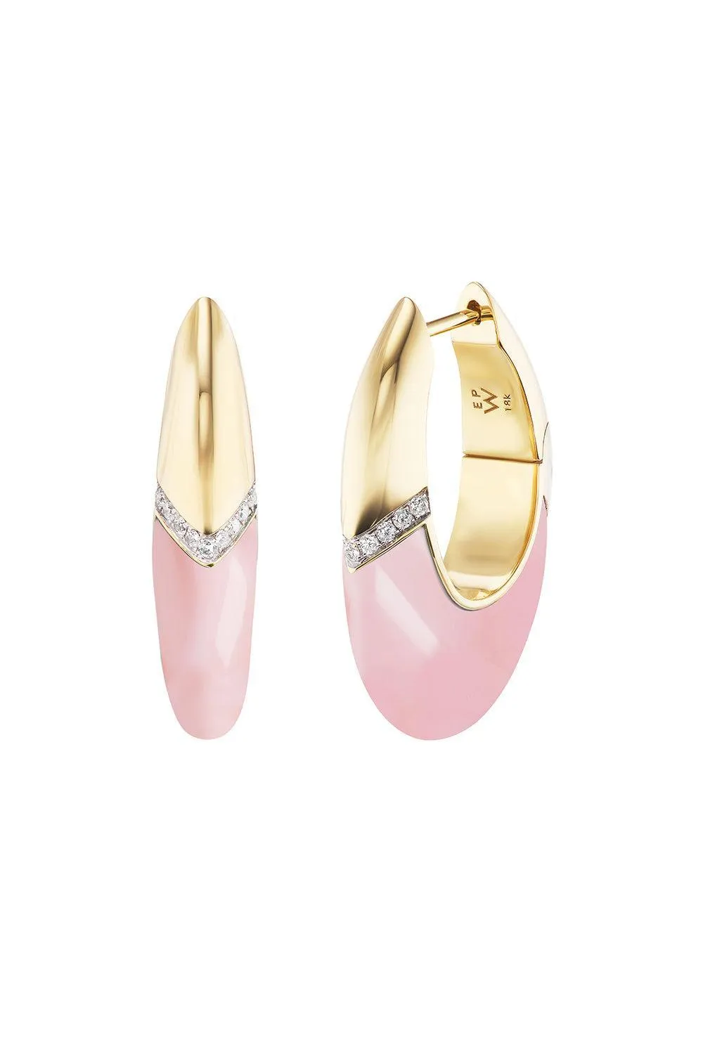 Pink Opal Oval Earrings