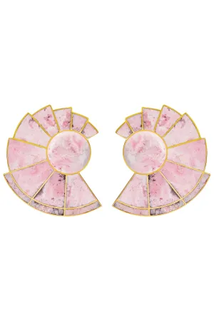 Pink Rhodonite Nautilus Ear-Fans