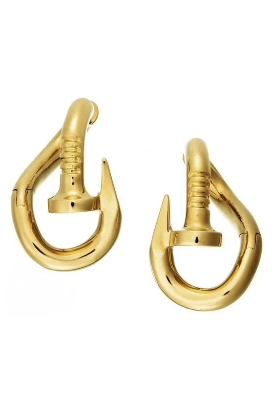 Polished Bent Nail Earrings