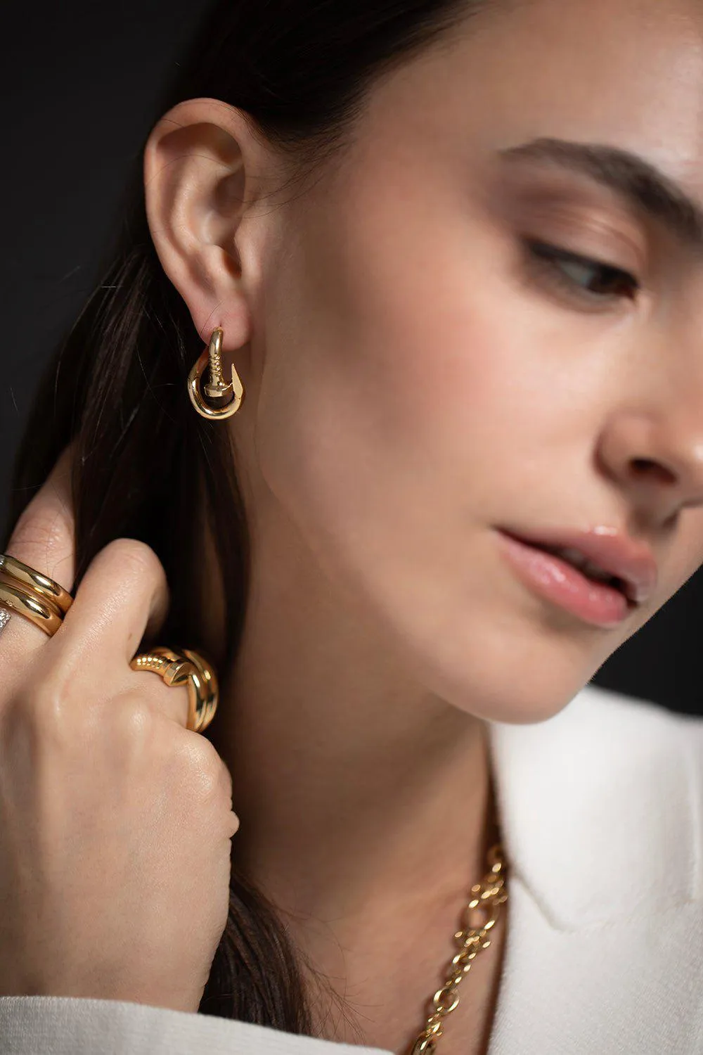 Polished Bent Nail Earrings