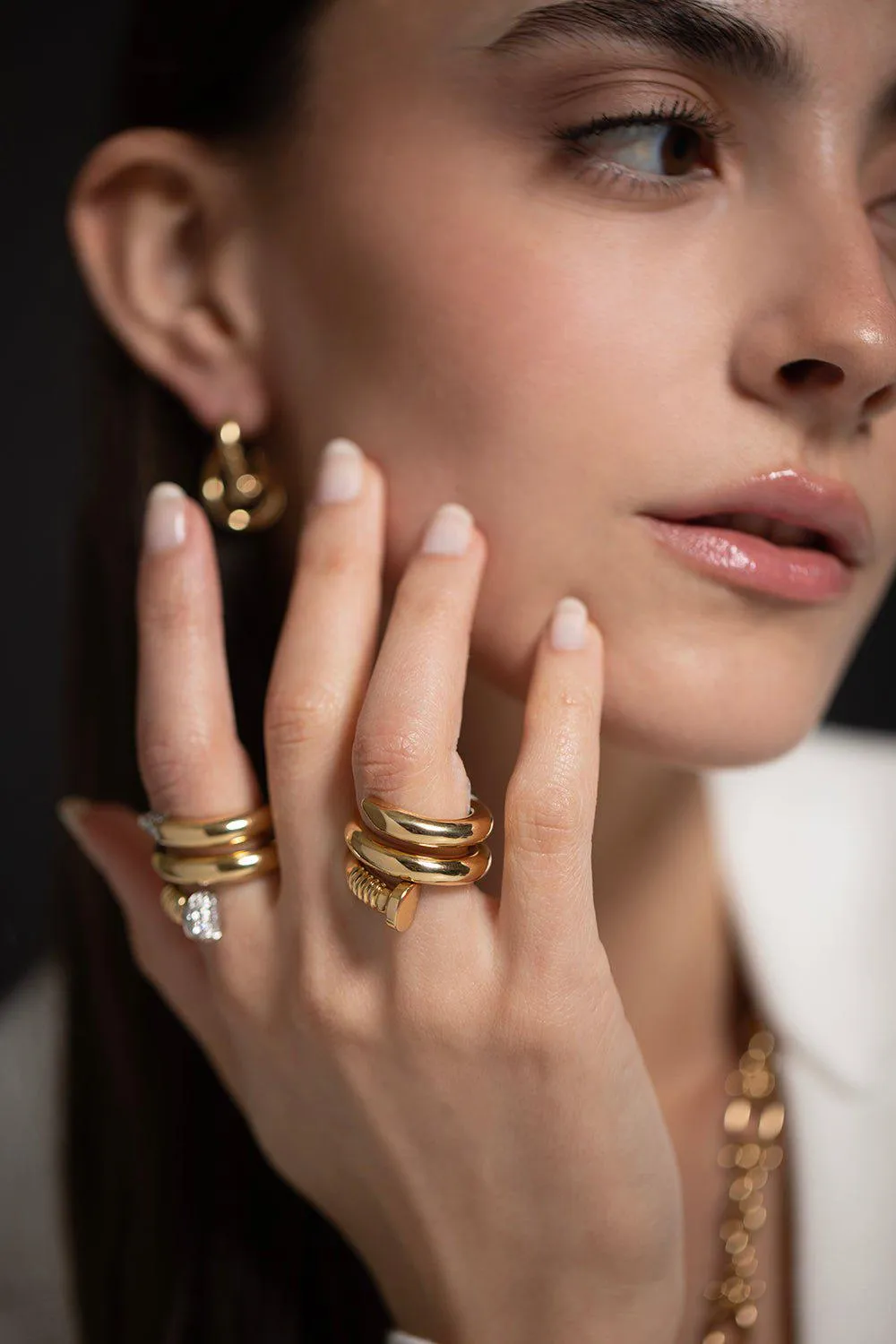 Polished Gold Nail Ring