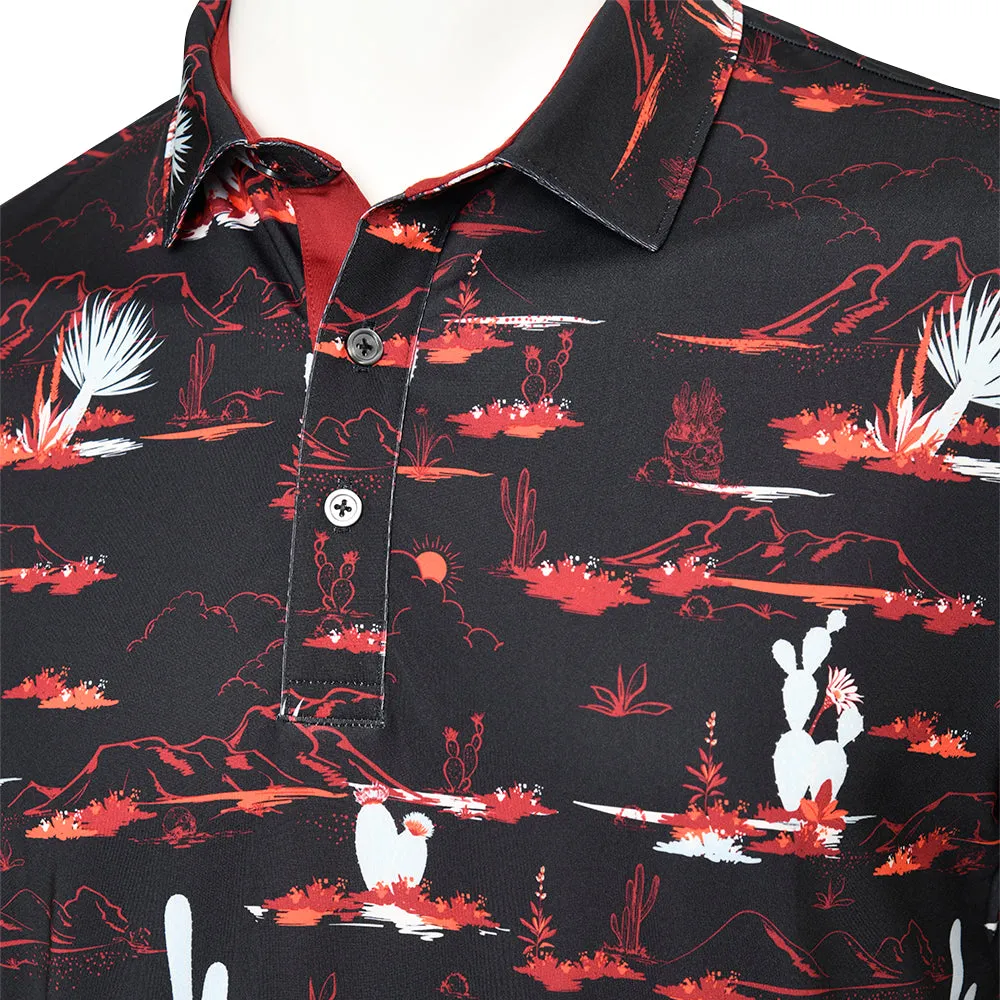 Puma MATTR Bushland Polo Shirt - Puma Black/Intense Red