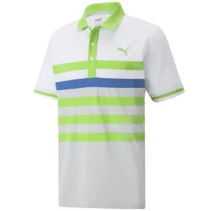 Puma MATTR One Way Polo Shirt - Bright White/Greenery