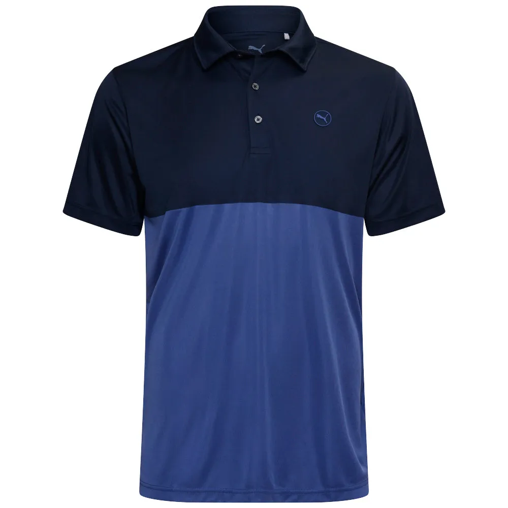 Puma Pure 2.0 Colorblock Polo Shirt - Blue Crystal/Deep Navy